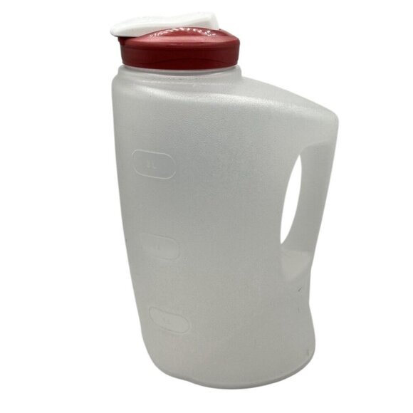 Rubbermaid 1 Gallon Mixer Mate Drink Pitcher with Red Flip Top Lid & Handle - Picture 1 of 4